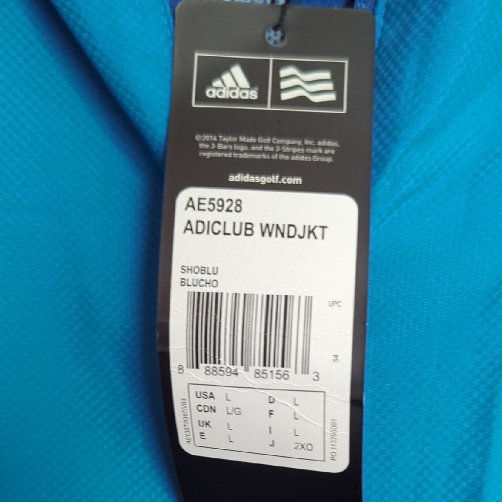 Nwt Adidas Blue Windbreaker L - Picture 2 of 11